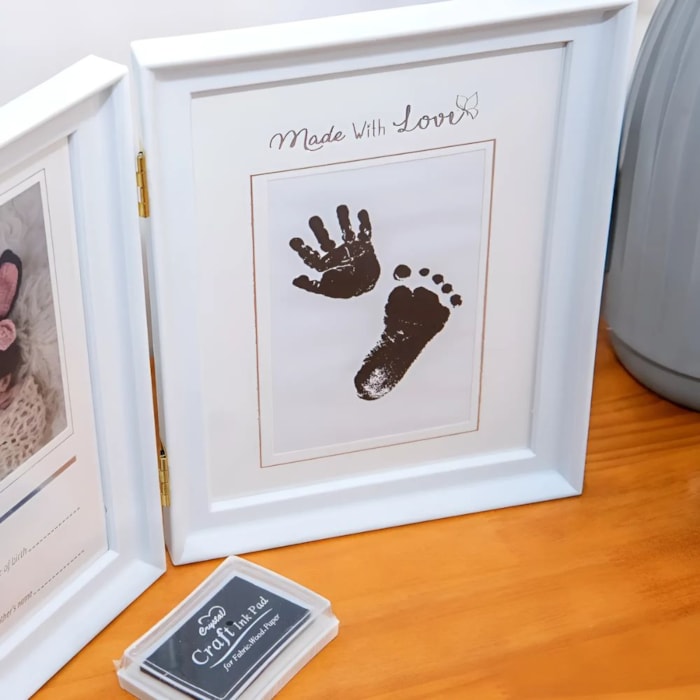 Porta Retrato de Plástico e Vidro Memórias para Sempre Branco - 23x36cm - Madel Home