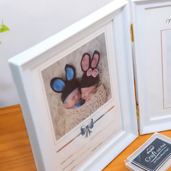 Porta Retrato de Plástico e Vidro Memórias para Sempre Branco - 23x36cm - Madel Home