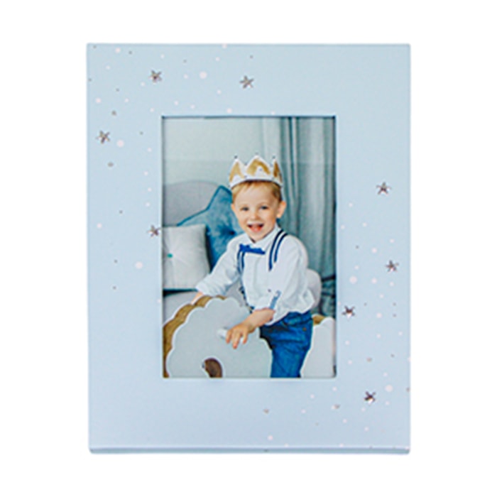 Porta Retrato de Plástico Estrelas Azul - 10x15cm - Madel Home