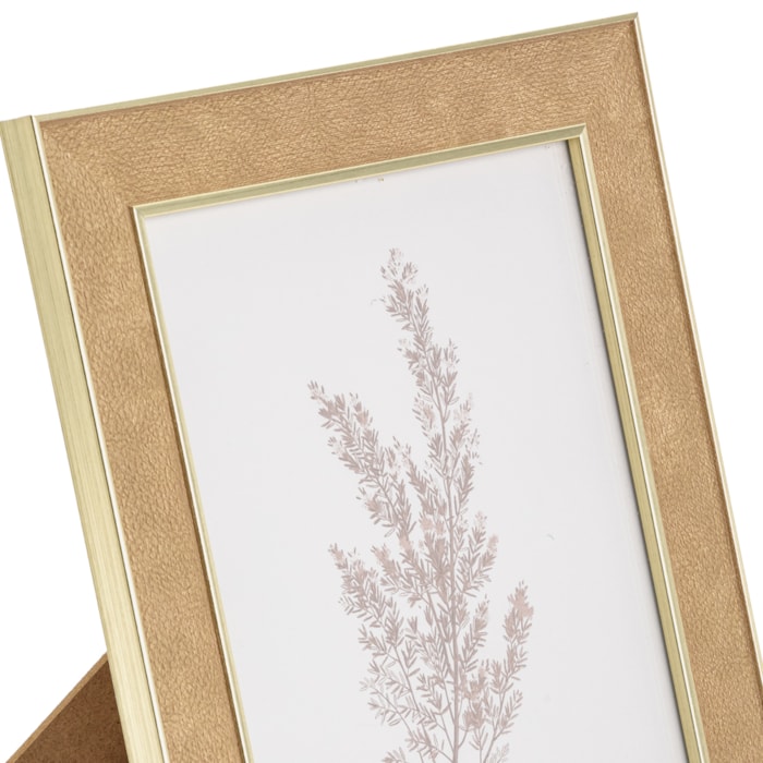 Porta Retrato de Poliestireno e Vidro Moldura Bege - 25cm - Madel Home