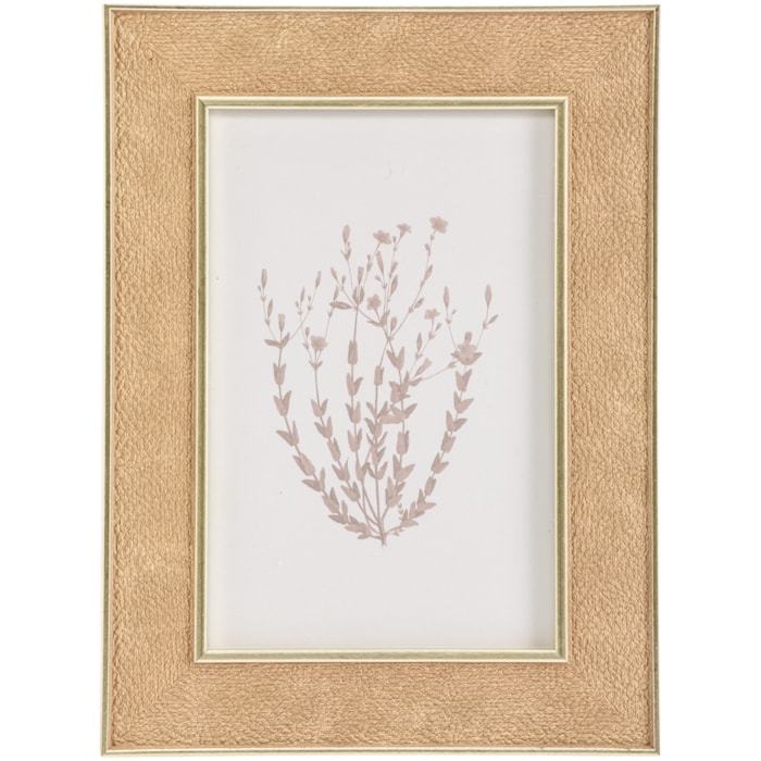 Porta Retrato de Poliestireno e Vidro Moldura em Pu Bege - 20cm - Madel Home