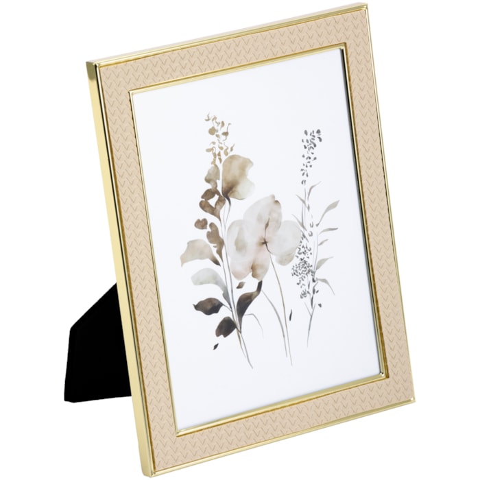 Porta Retrato de Poliestireno Moldura em Pu Bege - 23cm - Madel Home