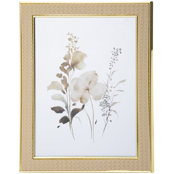 Porta Retrato de Poliestireno Moldura em Pu Bege - 23cm - Madel Home