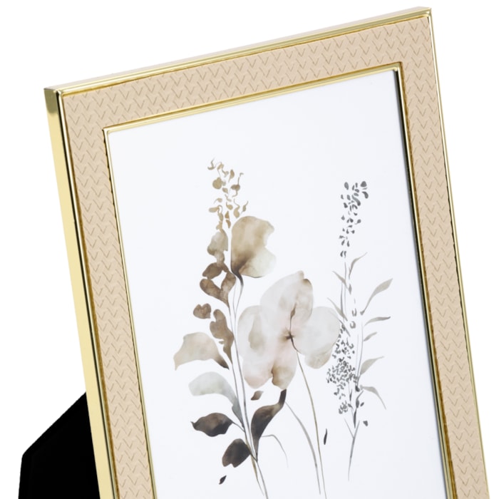 Porta Retrato de Poliestireno Moldura em Pu Bege - 23cm - Madel Home