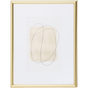 Porta Retrato de PVC e Vidro Moldura Bege - 12cm