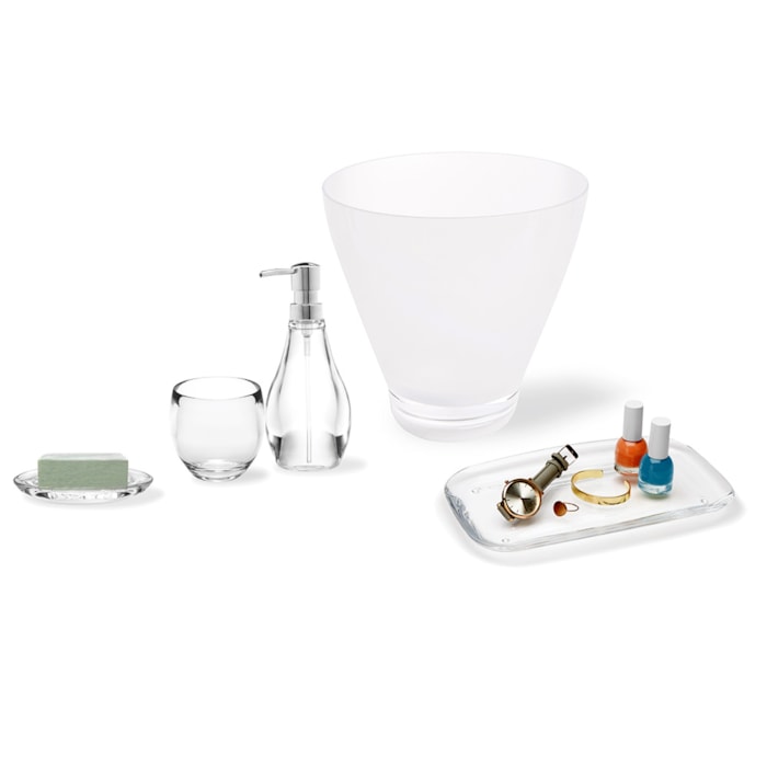 Porta Sabonete Líquido Droplet Acrílico Umbra Transparente - Madel Home