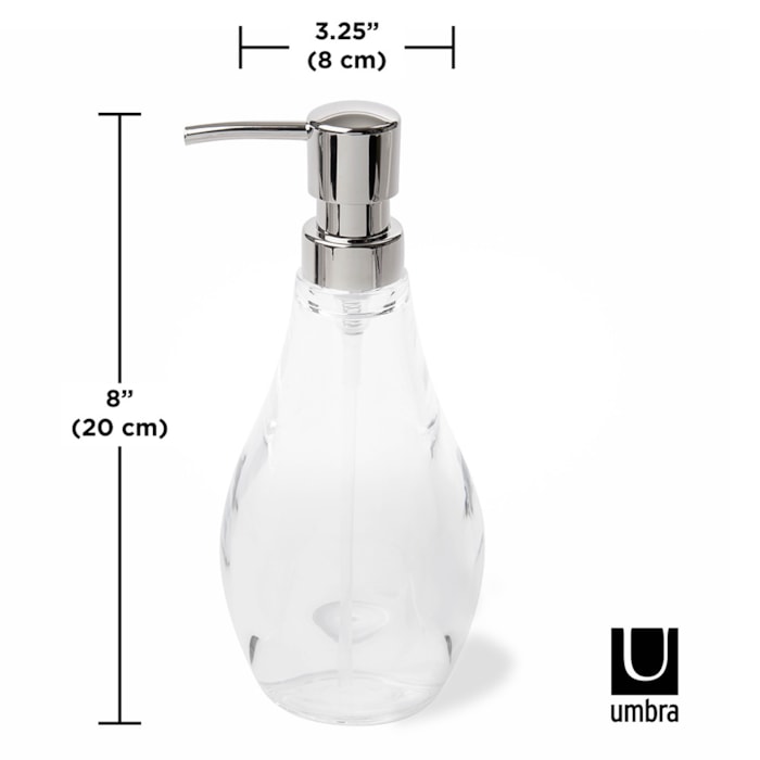 Porta Sabonete Líquido Droplet Acrílico Umbra Transparente - Madel Home