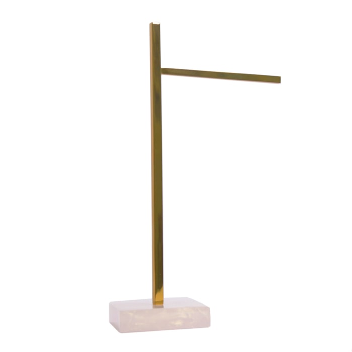 Porta Toalha de Lavabo em Metal Nude Pérola - 38cm - Madel Home