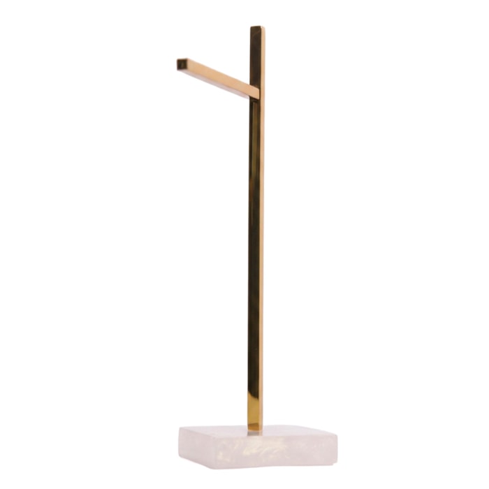 Porta Toalha de Lavabo em Metal Nude Pérola - 38cm - Madel Home