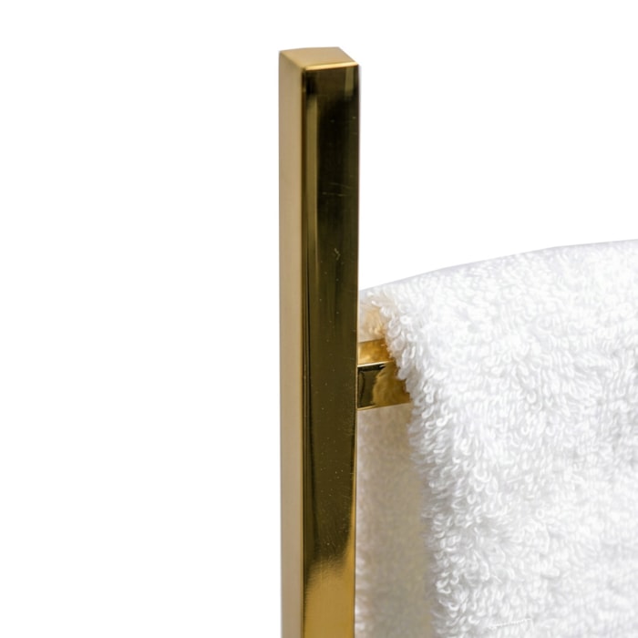 Porta Toalha de Lavabo em Metal Nude Pérola - 38cm - Madel Home