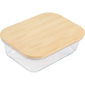 Pote Armazenamento Borossilicato e Bambu  Natural - 500ml