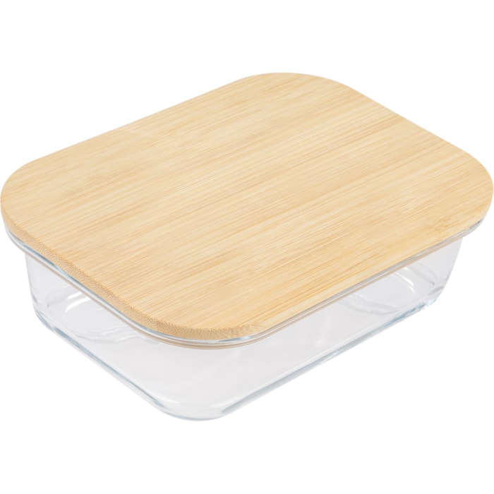 Pote Armazenamento Borossilicato e Bambu Natural - 500ml - Madel Home