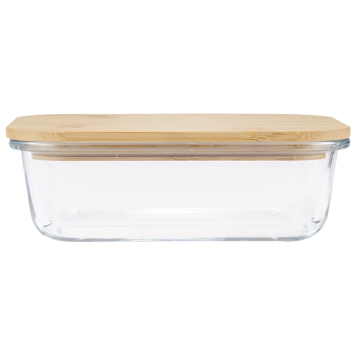 Pote Armazenamento Borossilicato e Bambu Natural - 500ml - Madel Home