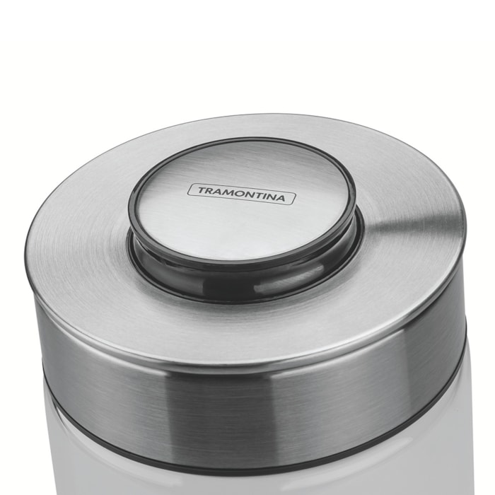 Pote de Vidro Purezza Tampa Aço Inox Tramontina - 1,8L - Madel Home