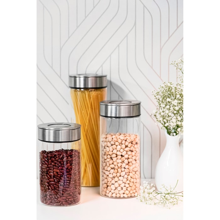 Pote de Vidro Purezza Tampa Aço Inox Tramontina - 1,8L - Madel Home