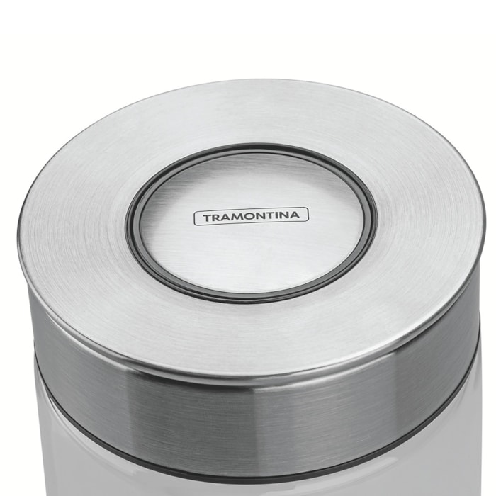 Pote de Vidro Purezza Tampa Aço Inox Tramontina - 1L - Madel Home