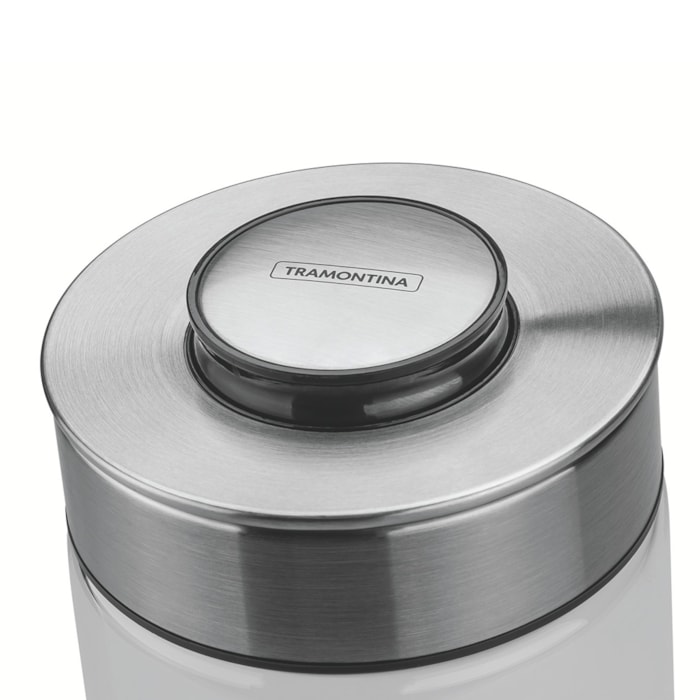 Pote de Vidro Purezza Tampa Aço Inox Tramontina - 1L - Madel Home