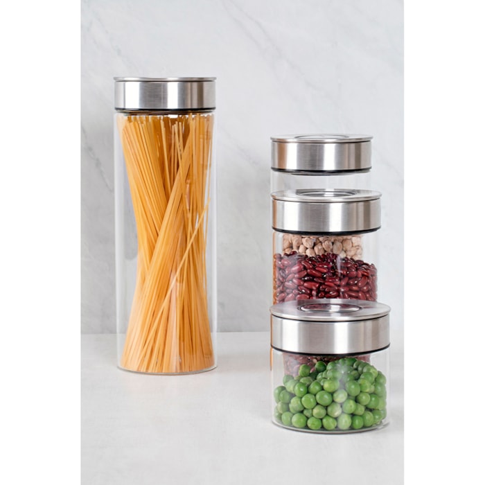 Pote de Vidro Purezza Tampa Aço Inox Tramontina - 400ml - Madel Home