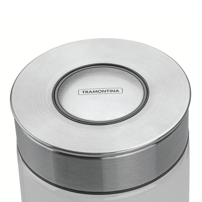 Pote de Vidro Purezza Tampa Aço Inox Tramontina - 400ml - Madel Home
