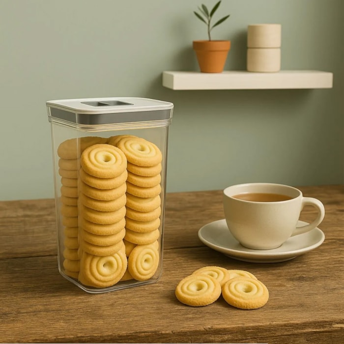 Pote Hermético em ABS Transparente e Tampa de Vedação Baker's Secret - 1000mL - Madel Home