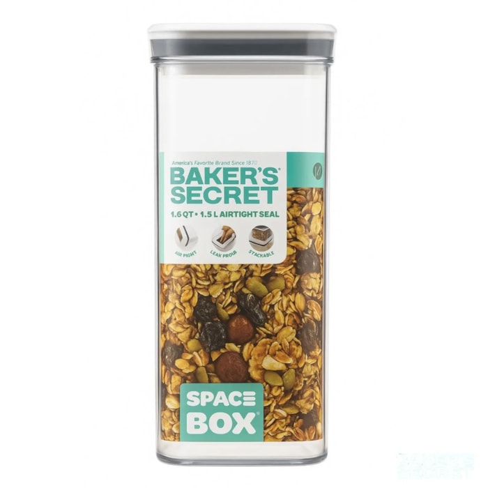 Pote Hermético em ABS Transparente e Tampa de Vedação Baker's Secret - 1500mL - Madel Home