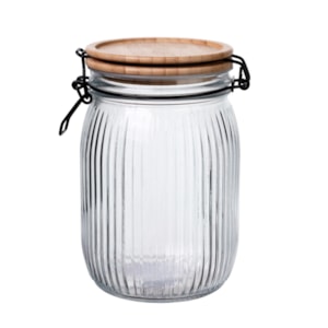 Pote Hermético Versalhes Vidro e Tampa de Bambu - 1,2L
