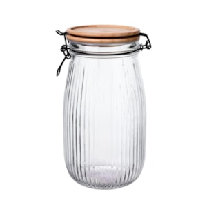 Pote Hermético Versalhes Vidro e Tampa de Bambu - 1,7L