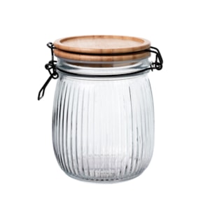 Pote Hermético Versalhes Vidro e Tampa de Bambu - 800ml