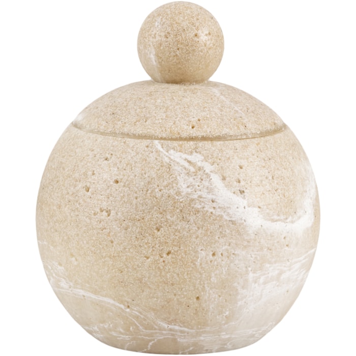 Pote para Lavabo em Polirresina Bege - 9cm - Madel Home