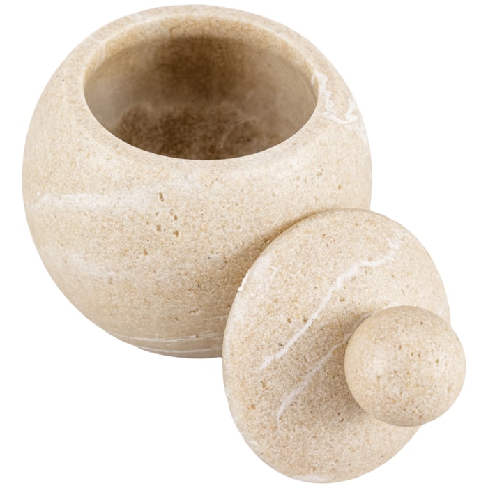 Pote para Lavabo em Polirresina Bege - 9cm - Madel Home