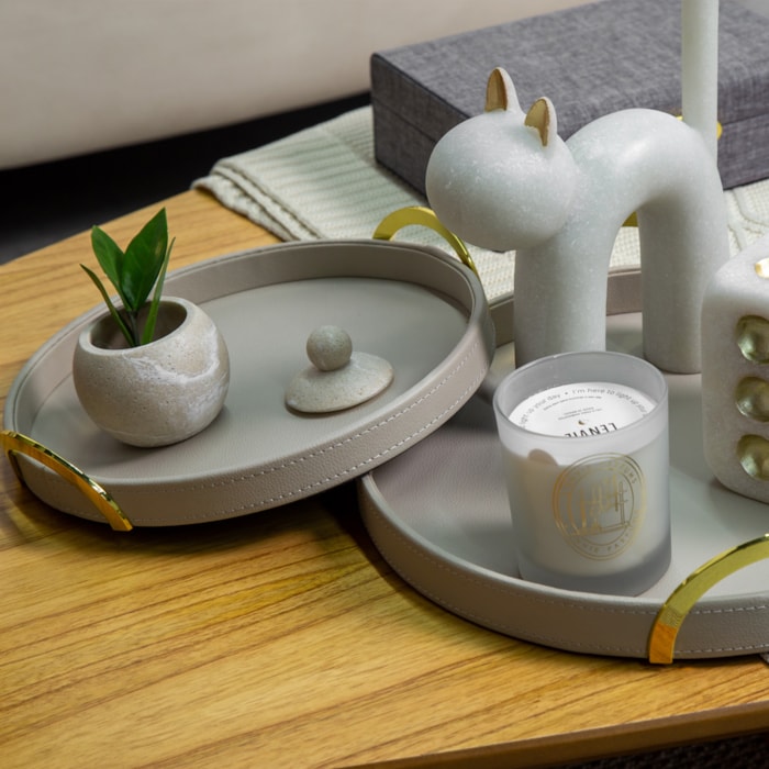 Pote para Lavabo em Polirresina Bege - 9cm - Madel Home