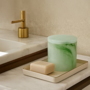 Pote para Lavabo em Vidro Verde Firenze - 11cm