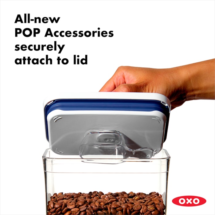 Pote Pop 2.0 Quadrado Alto Oxo Transparente - 1L - Madel Home
