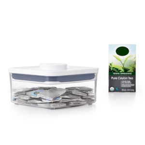 Pote Pop 2.0 Quadrado Baixo Oxo Transparente - 1L