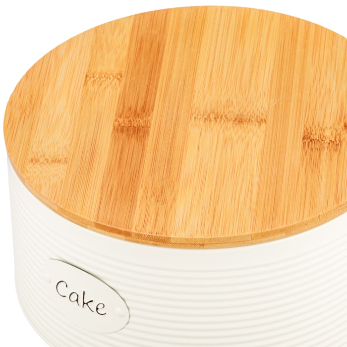 Pote Porta Bolo e Doces em Ferro e Madeira Branco - 22cm - Madel Home