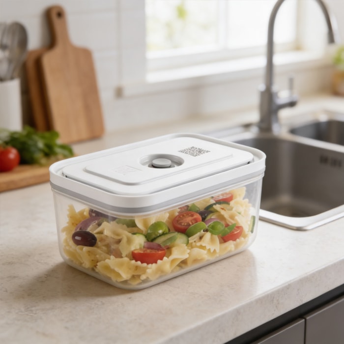 Pote Retangular a Vácuo em Plástico S Branco Zwilling - 1100ml - Madel Home