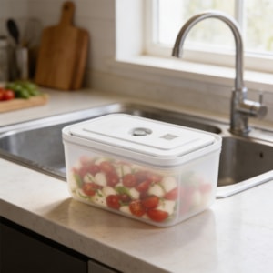 Pote Retangular a Vácuo em Plástico S Branco Zwilling - 2300ml