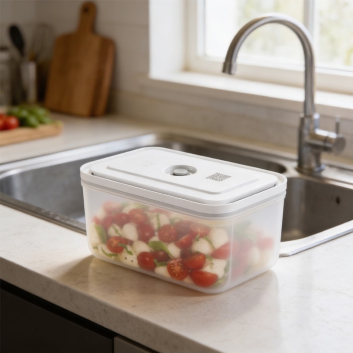 Pote Retangular a Vácuo em Plástico S Branco Zwilling - 2300ml - Madel Home