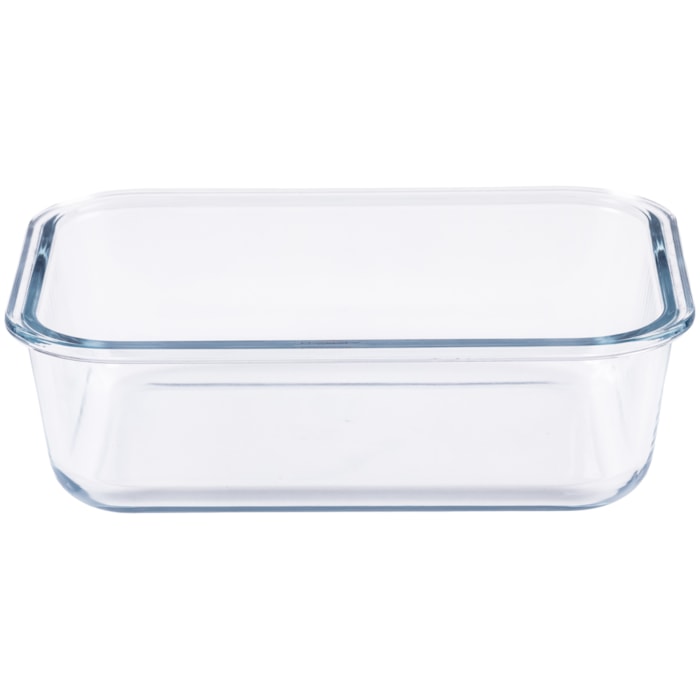 Pote Retangular Vidro Borossilicato Tampa em Bambu - 1,5L - Madel Home
