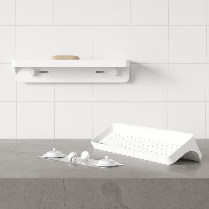 Prateleira Organizadora Flex Adesiva Abs Branca Umbra - Madel Home