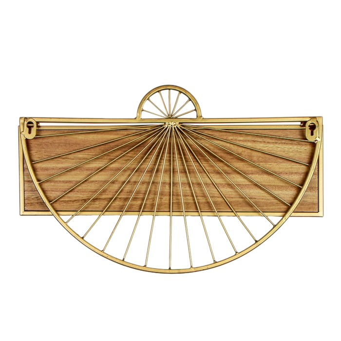 Prateleira Por do Sol Metal e Madeira Dourado - 25cm - Madel Home