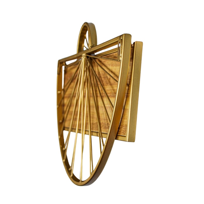 Prateleira Por do Sol Metal e Madeira Dourado - 25cm - Madel Home