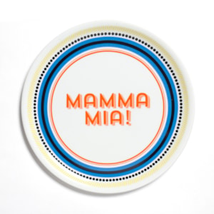 Prato de Pizza em Porcelana Colorido Guest Mamma Mia Bitossi - 32,5cm