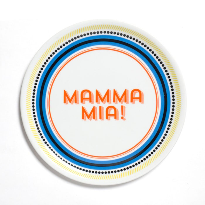 Prato de Pizza em Porcelana Colorido Guest Mamma Mia Bitossi - 32,5cm - Madel Home
