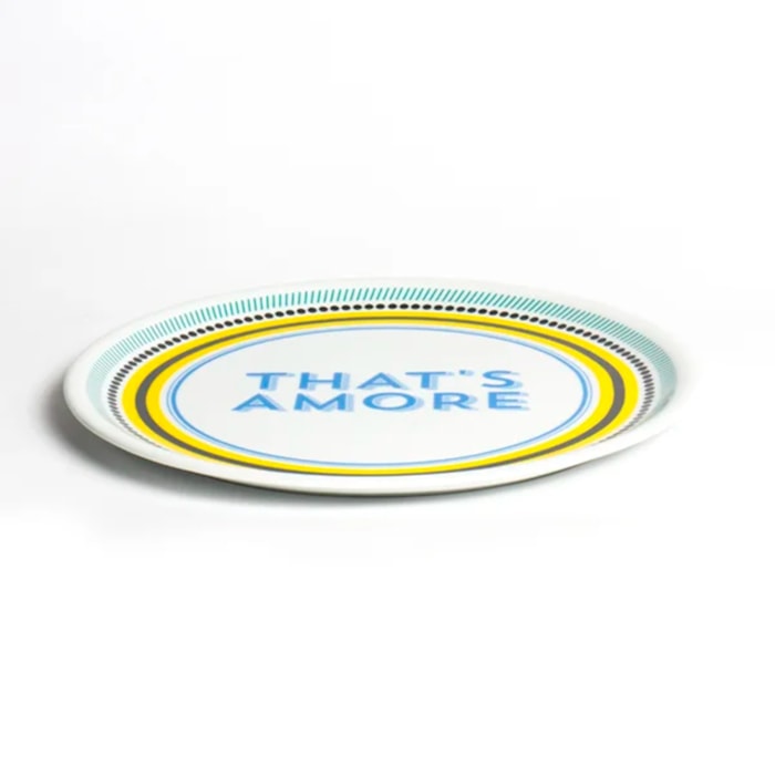 Prato de Pizza em Porcelana Colorido Guest That's Amore Bitossi - 32,5cm - Madel Home