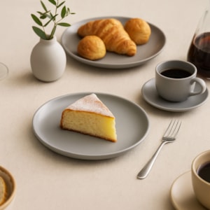 Prato de Sobremesa em Cerâmica Cinza Savor Sage - 20cm