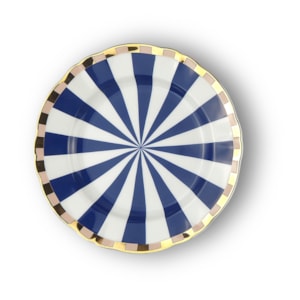Prato de Sobremesa em Porcelana Abracadabra Azul Bitossi - 20,5cm