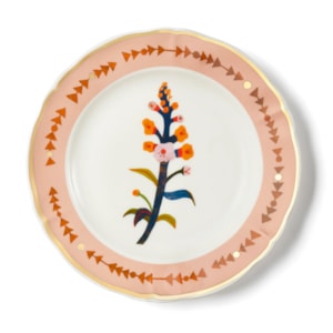 Prato de Sobremesa em Porcelana Botânica Laranja Bitossi - 20,5cm