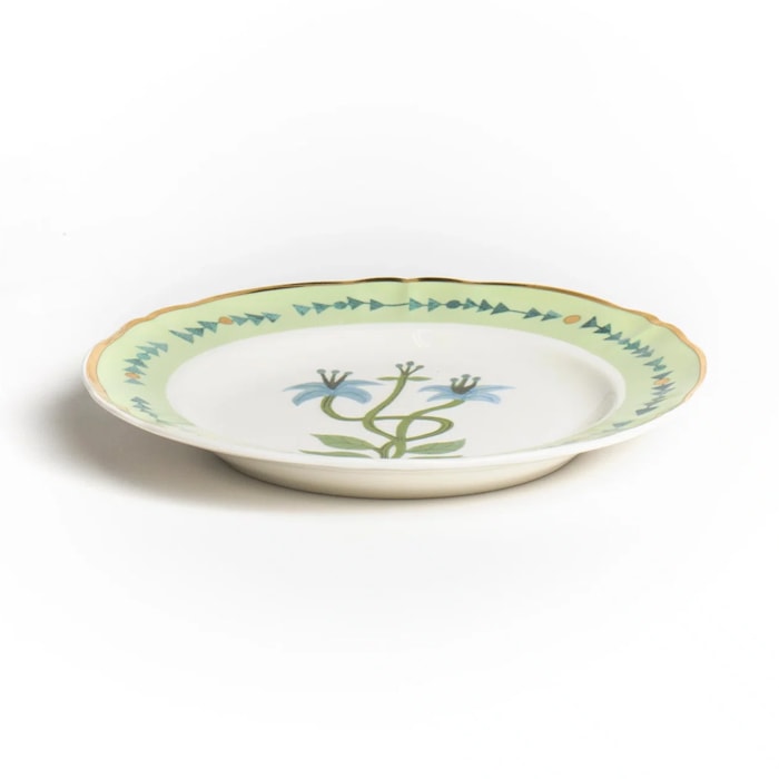 Prato de Sobremesa em Porcelana Botânica Verde Bitossi - 20,5cm - Madel Home