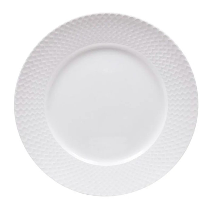 Prato de Sobremesa em Porcelana Branco Cannes Kutahya - 21cm - Madel Home
